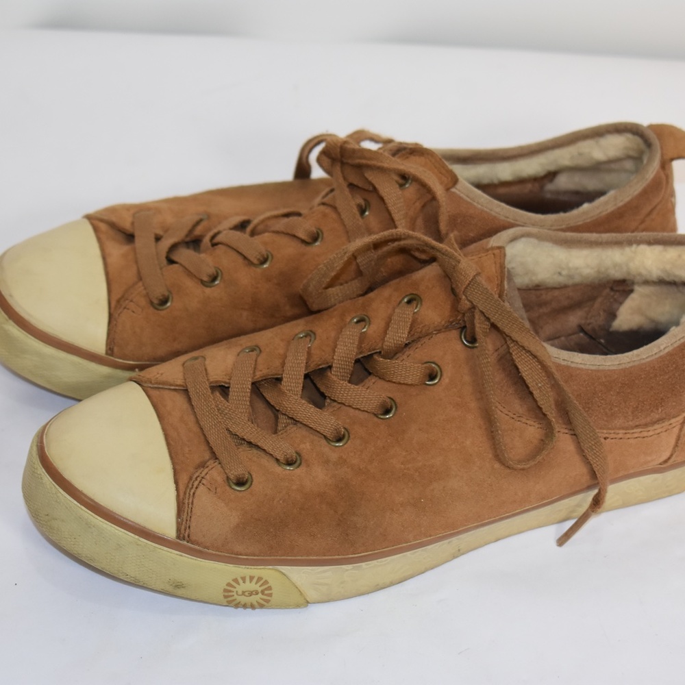 UGG Suede Chestnut Shearling Sneaker Shoes 10